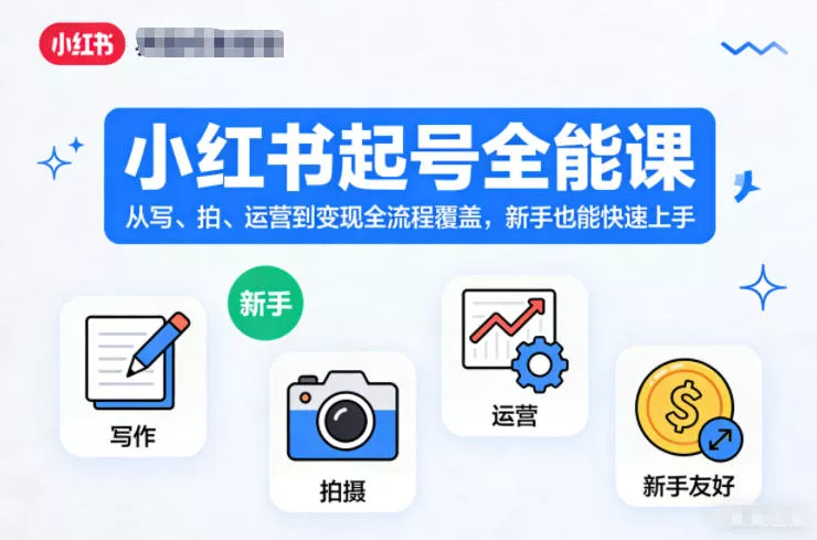 小红书起号全能课，从写、拍、运营到变现全流程覆盖，新手也能快速上手(更新)-33资源网