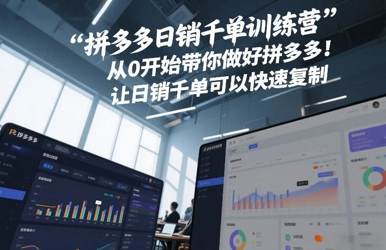 拼多多日销千单训练营，从0开始带你做好拼多多，让日销千单可以快速复制(更新26年2月)-33资源网