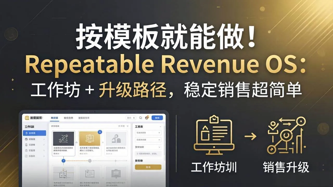（18085期）按模板就能做！Repeatable Revenue OS：工作坊 + 升级路径，稳定销售超简单-33资源网