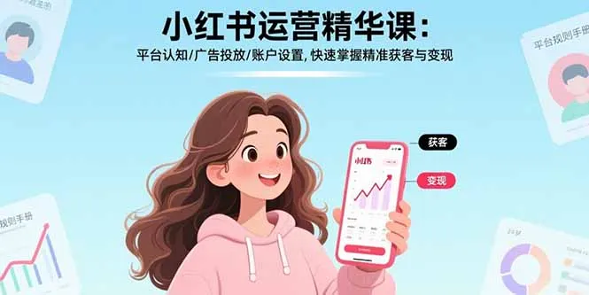 小红书运营精华课-更新：平台认知/广告投放/账户设置,快速掌握精准获客与变现-33资源网