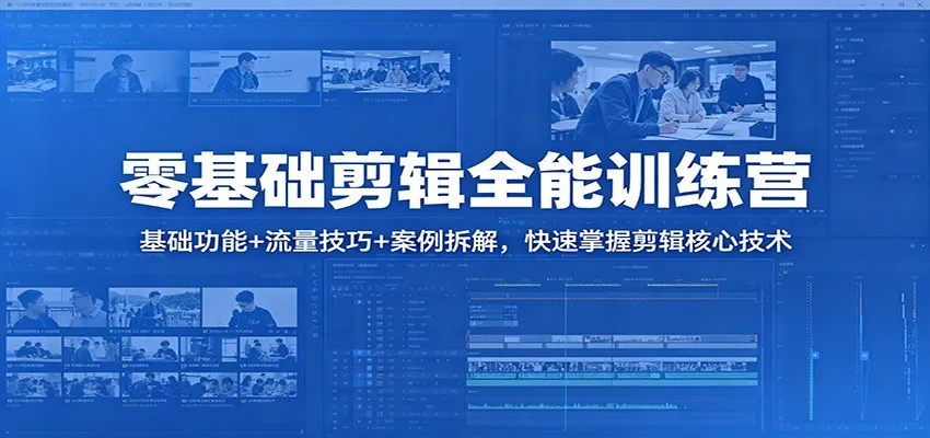 零基础剪辑全能训练营：基础功能+流量技巧+案例拆解，快速掌握剪辑核心技术-33资源网