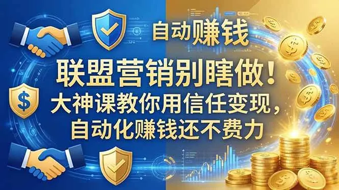 （18242期）联盟营销别瞎做！大神课教你用信任变现，自动化赚钱还不费力【原创双语字幕】-33资源网