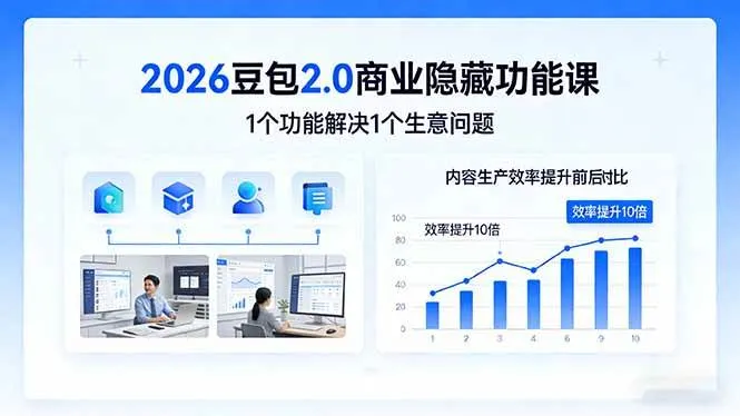 （17452期）2026豆包2.0商业隐藏功能课，1个功能解决1个生意问题，内容生产效率提升10倍-33资源网