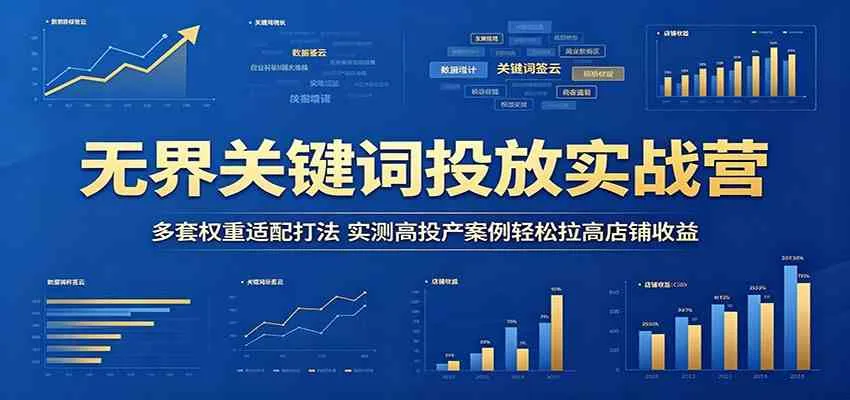 无界关键词投放实战营：多套权重适配打法，实测高投产案例轻松拉高店铺收益-33资源网
