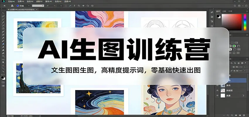 AI生图训练营：文生图图生图，高精度提示词，零基础快速出图-33资源网