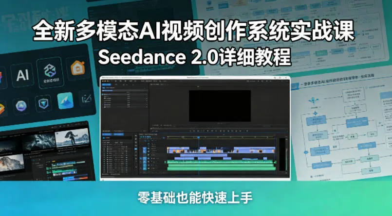 全新多模态AI视频创作系统实战课，Seedance 2.0详细教程，零基础也能快速上手-33资源网