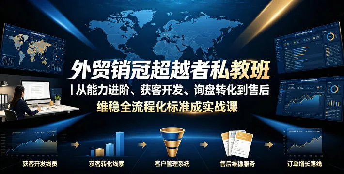 外贸销冠超越者私教班|从能力进阶、获客开发、询盘转化到售后维稳全流程标准化成交实战课-33资源网