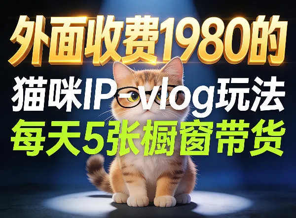 宠物赛道猫咪IP-vlog玩法，26条视频涨粉29W，每天5张橱窗带货拆解-33资源网