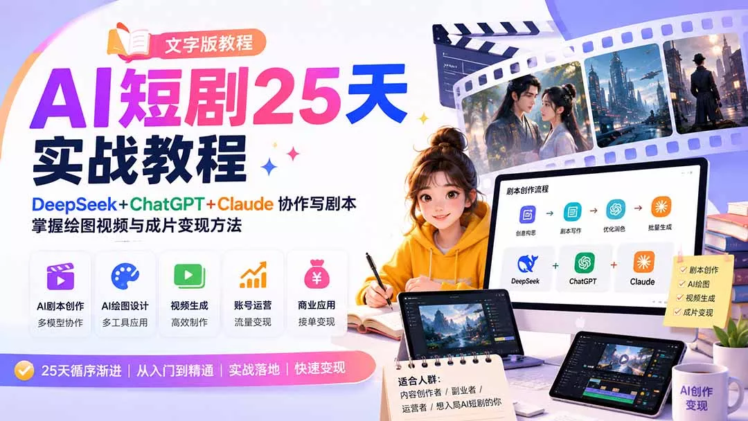 AI短剧25天实战教程(文字版教程-33资源网