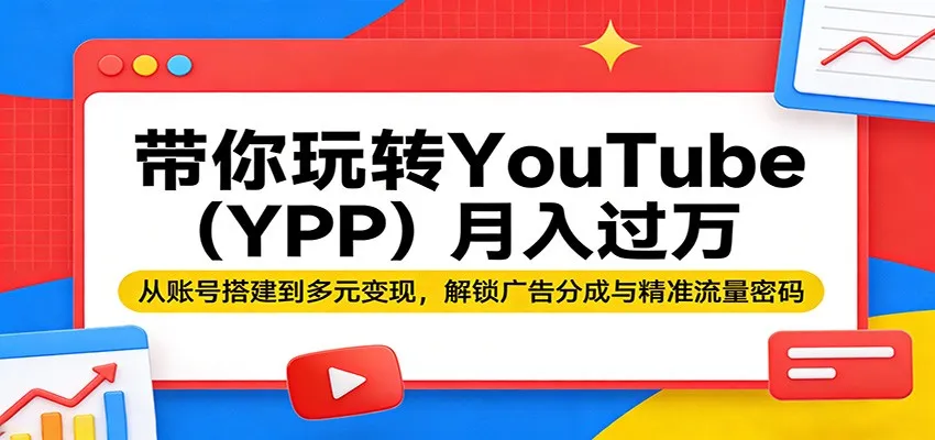 带你玩转YouTube（YPP）月入过万：从账号搭建到多元变现，解锁广告分成与精准流量密码-33资源网