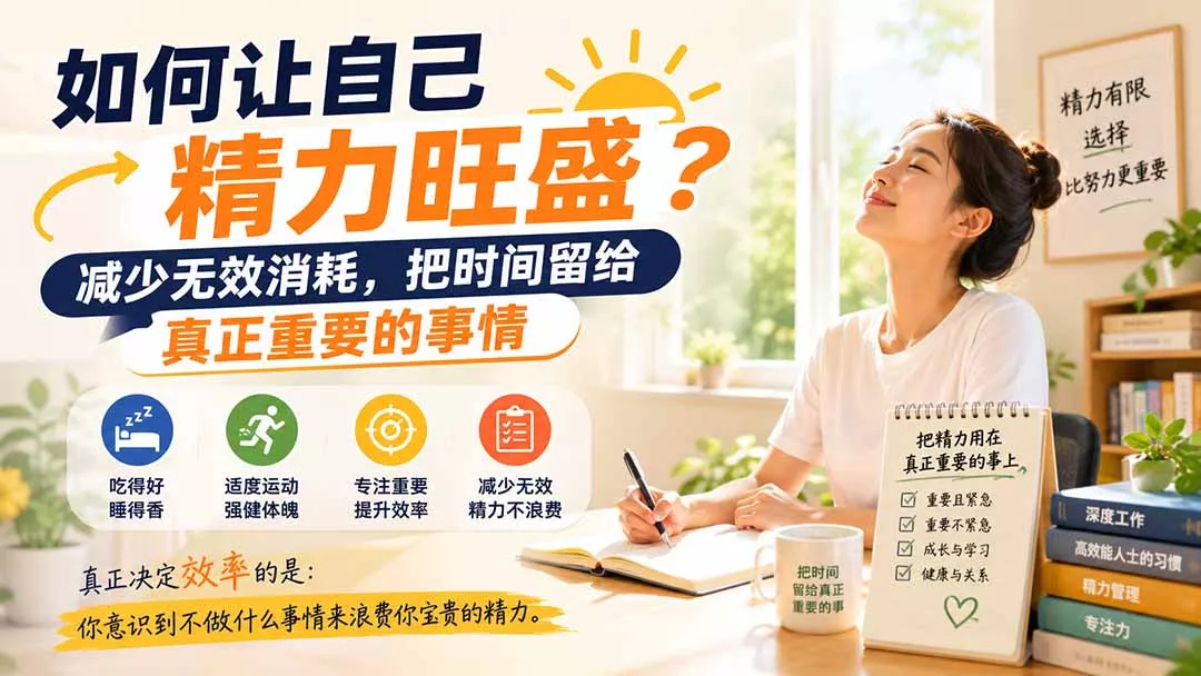 付费文章：如何让自己精力旺盛？减少无效消耗，把时间留给真正重要的事情-33资源网