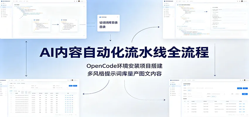 AI内容自动化流水线全流程：OpenCode环境安装项目搭建，多风格提示词库量产图文内容-33资源网