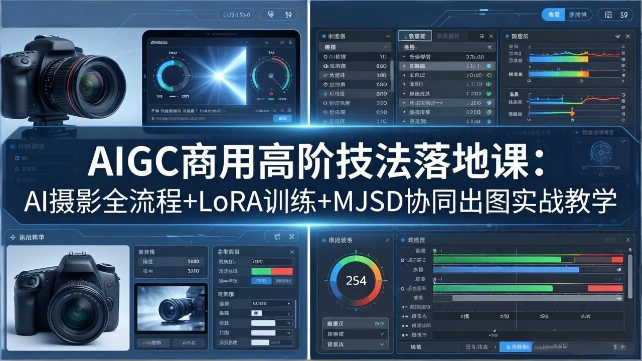 AIGC商用高阶技法落地课：AI摄影全流程+LoRA训练+MJSD协同出图实战教学-33资源网
