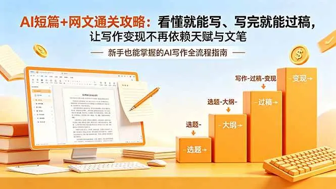 （18485期）AI短篇+网文通关攻略-更新4月：看懂就能写、写完就能过稿，让写作变现不再依赖天赋与文笔-33资源网