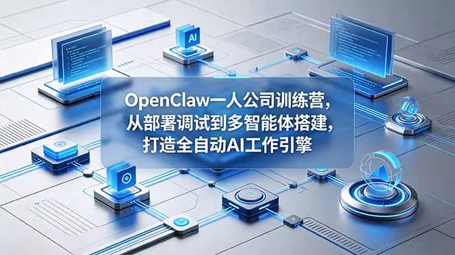 OpenClaw 一人公司训练营,从部署调试到多智能体搭建,打造全自动 AI 工作引擎-33资源网