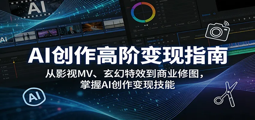 AI创作高阶变现指南：从影视MV、玄幻特效到商业修图，掌握AI创作变现技能-33资源网