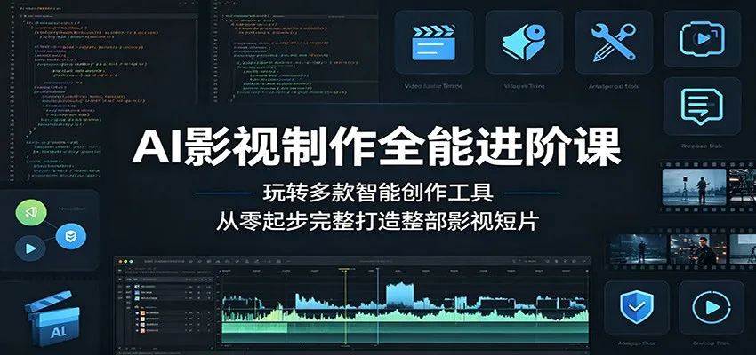 AI影视制作全能进阶课：玩转多款智能创作工具，从零起步完整打造整部影视短片-33资源网
