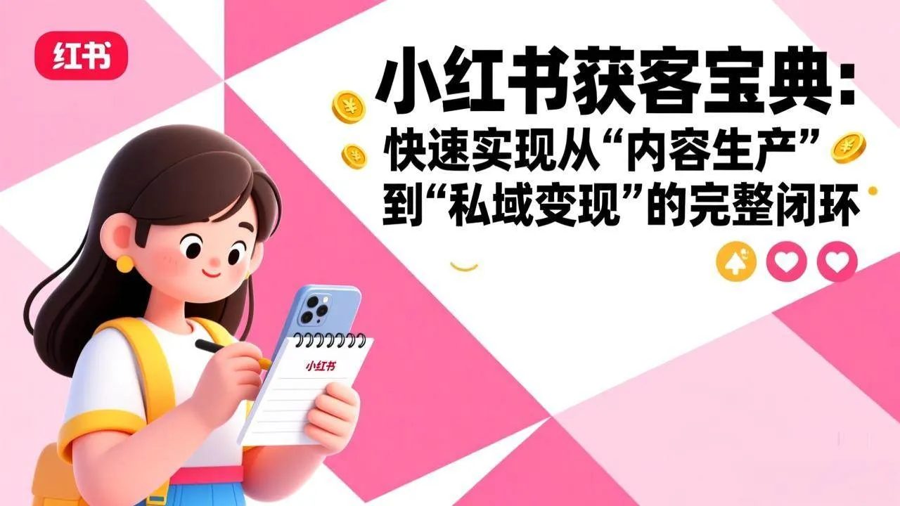 （17542期）小红书获客宝典：快速实现从“内容生产”到“私域变现”的完整闭环-33资源网