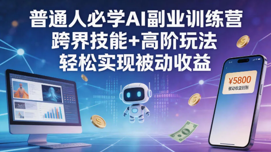 普通人必学AI副业训练营跨界技能+高阶玩法轻松实现被动收益-33资源网