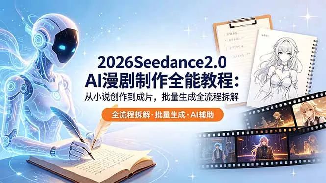 2026Seedance2.0 AI制作全能教程：从小说创作到成片，批量生成全流程拆解-33资源网