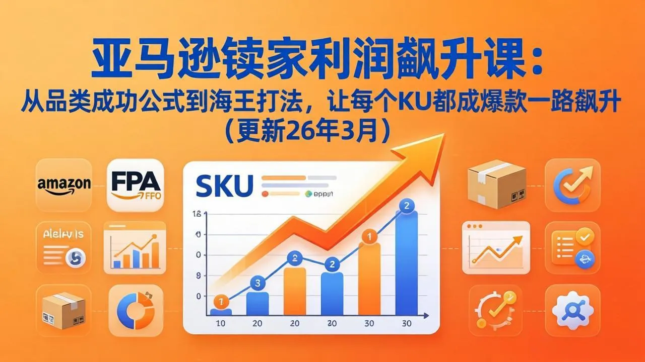 亚马逊卖家利润飙升课：从品类成功公式到海王打法，让每个SKU都成爆款一路飙升(更新26年3月-33资源网