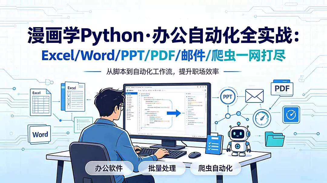 漫画学Python·办公自动化全实战:Excel/Word/PPT/PDF/邮件/爬虫一网打尽-33资源网