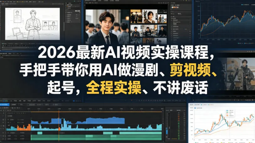 2026最新AI视频实操课程，手把手带你用AI做漫剧、剪视频、起号，全程实操、不讲废话-33资源网