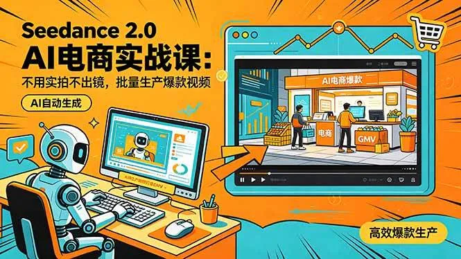 （18433期）Seedance 2.0 AI电商实战课：不用实拍不出镜，批量生产爆款视频打爆GMV-33资源网