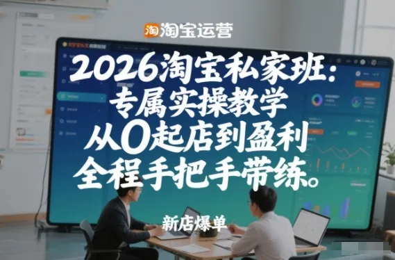 2026淘宝私家班：专属实操教学，从0起店到盈利，全程手把手带练(更新)-33资源网
