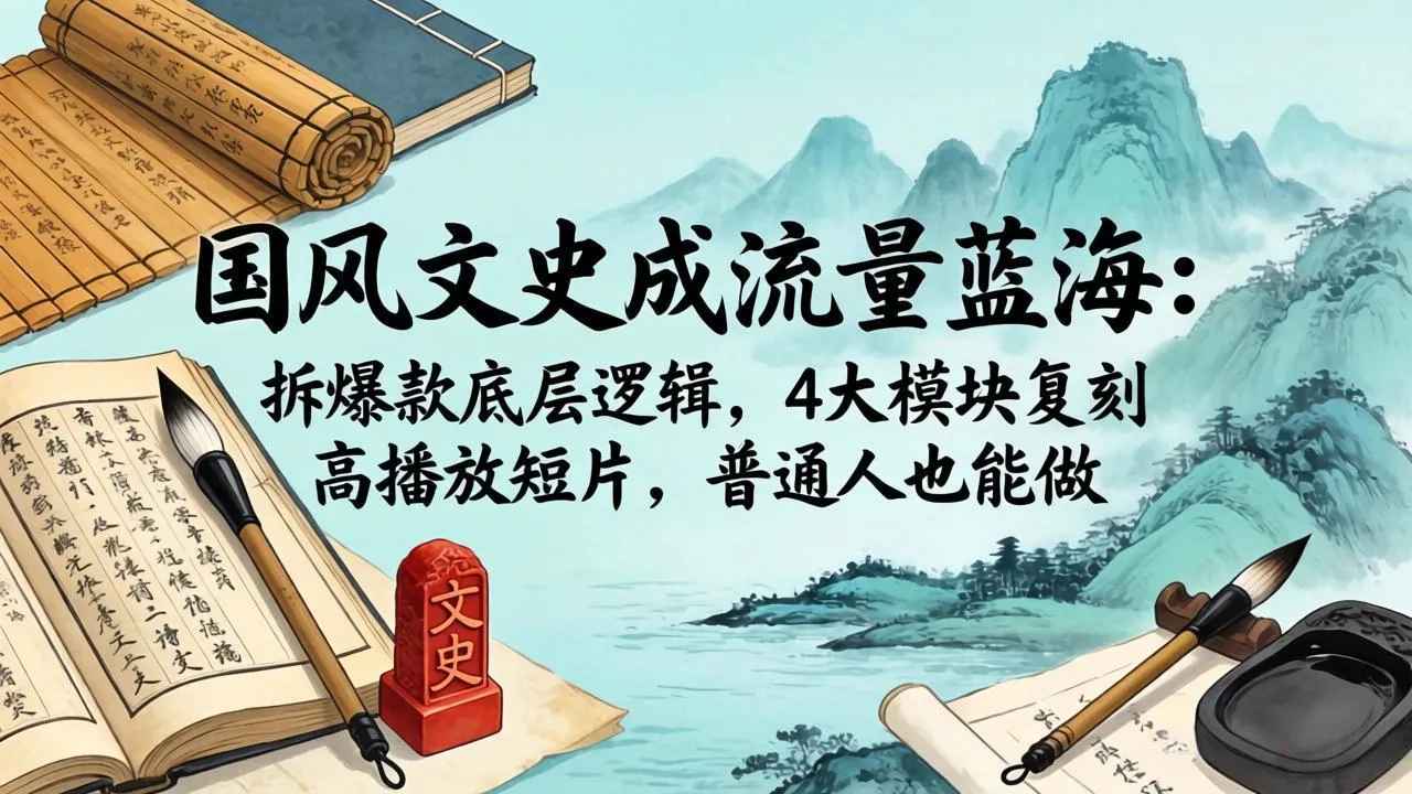 国风文史成流量蓝海：拆爆款底层逻辑，4大模块复刻高播放短片，普通人也能做-33资源网