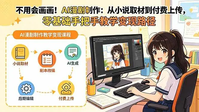 （18439期）不用会画画！AI漫剧制作：从小说取材到付费上传，零基础手把手教学变现路径-33资源网