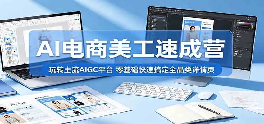 AI电商美工速成营：玩转主流AIGC平台，零基础快速搞定全品类详情页-33资源网
