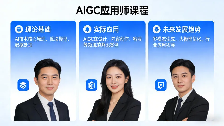 AIGC应用师课程，覆盖了AI技术的理论基础、实际应用、以及未来发展趋势-33资源网