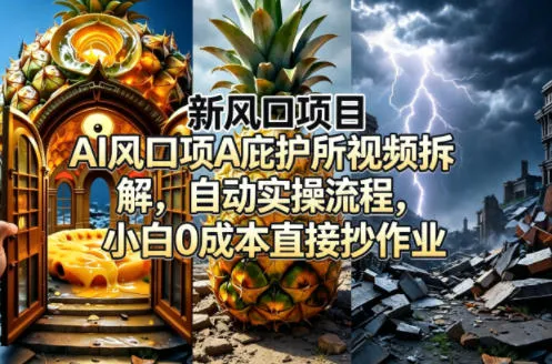 新风口项目AI庇护所视频拆解，自动实操流程，小白0成本直接抄作业-33资源网