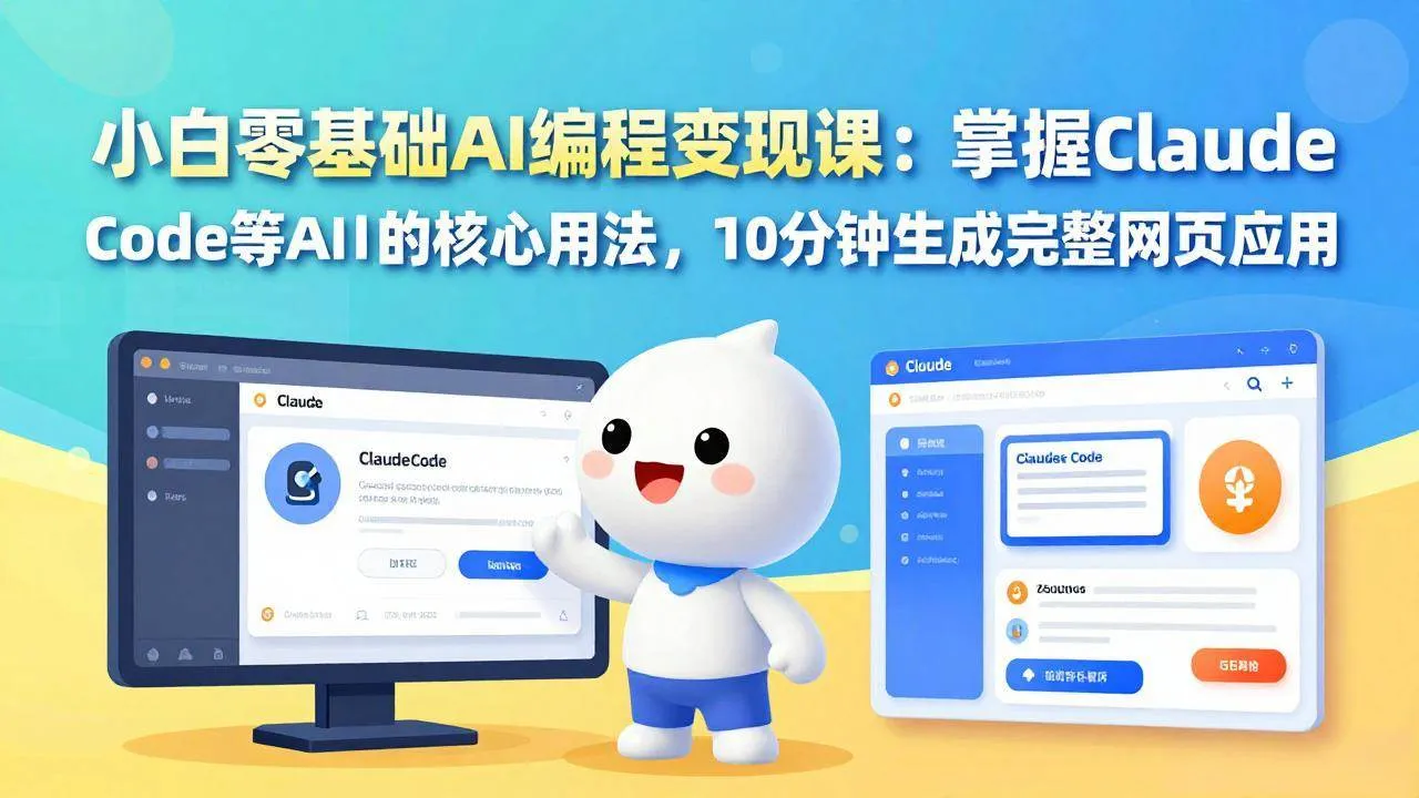 （17562期）小白零基础AI编程变现课：掌握Claude Code等AI工具的核心用法，10分钟生成完整网页应用-33资源网