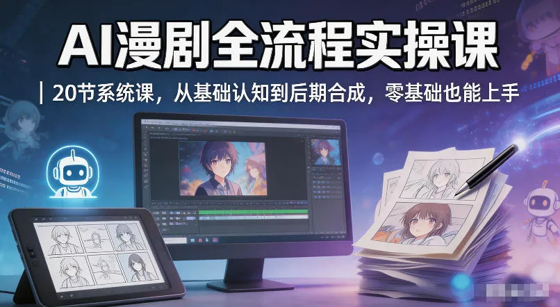 AI漫剧全流程实操课｜20节系统课，从基础认知到后期合成，零基础也能上手-33资源网