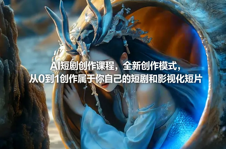 AI短剧创作课程，全新创作模式，从0到1创作属于你自己的短剧和影视化短片-33资源网