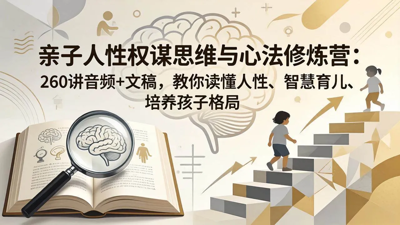 （18076期）亲子人性权谋思维与心法修炼营：260讲音频+文稿，教你读懂人性、智慧育儿、培养孩子格局-33资源网