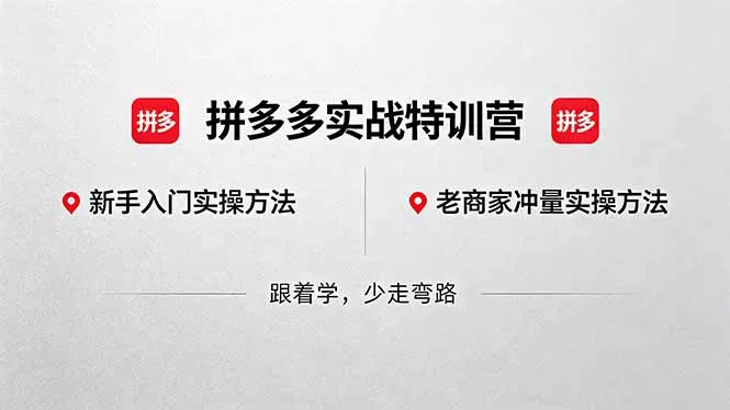 拼多多实战特训营(更新5月3-33资源网