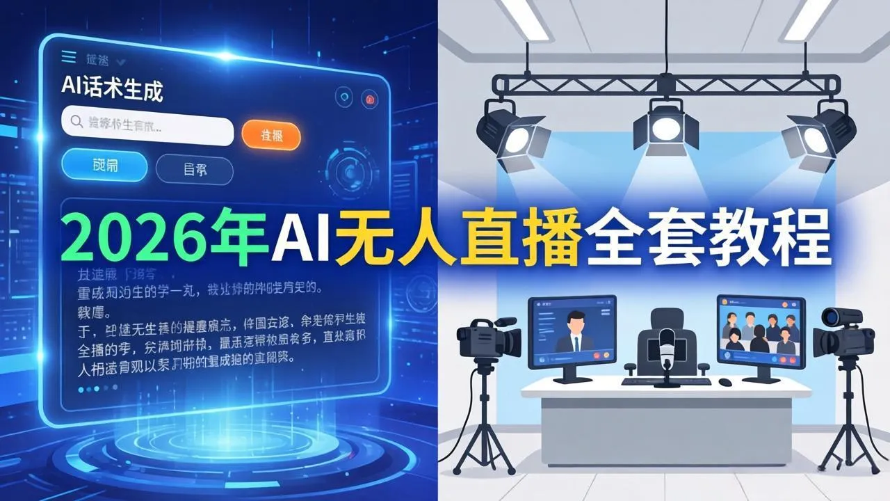 2026年AI无人直播全套教程：OBS安装+软件配置+直播间搭建+话术生成+一键开播实操-33资源网