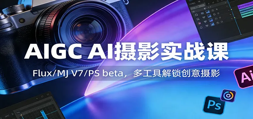 AIGC AI摄影实战课：Flux/MJ V7/PS beta，多工具解锁创意摄影-33资源网