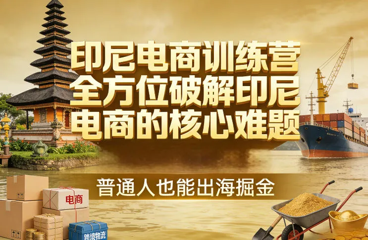 印尼电商训练营，全方位破解印尼电商的核心难题，普通人也能出海掘金-33资源网