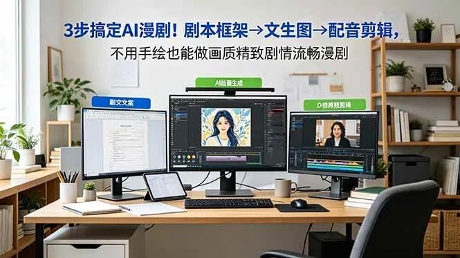 (18866期)3步搞定AI漫剧!剧本框架→文生图→配音剪辑,不用手绘也能做画质精致剧情流畅漫剧-33资源网