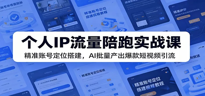 个人IP流量陪跑实战课：精准账号定位搭建，AI批量产出爆款短视频引流-33资源网
