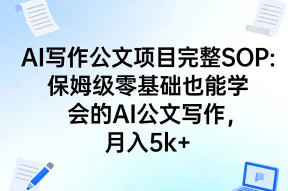 AI写作公文项目完整SOP，保姆级零基础也能学会的AI公文写作，月入5k+-33资源网