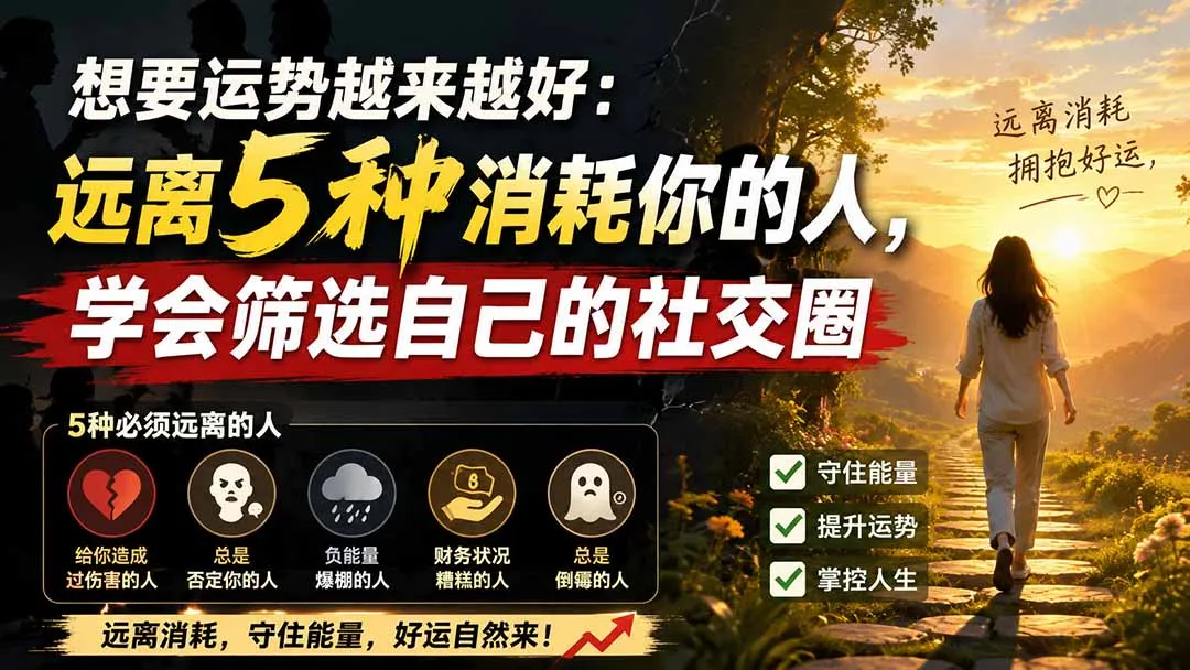 付费文章:想要运势越来越好:远离5种消耗你的人,学会筛选自己的社交圈-33资源网