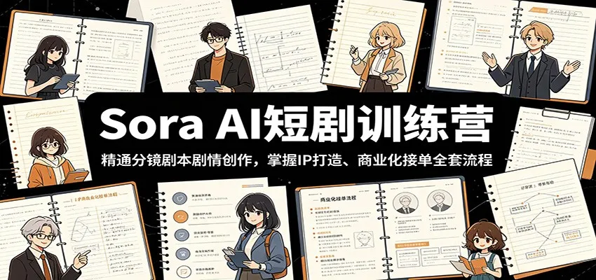 Sora AI短剧训练营:精通分镜剧本剧情创作,掌握IP打造、商业化接单全套流程-33资源网