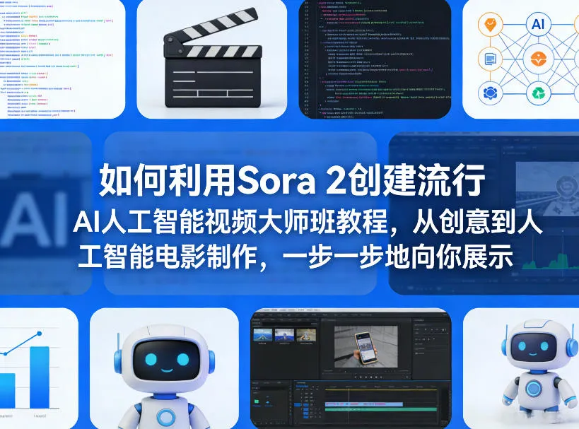 如何利用Sora 2创建流行AI人工智能视频大师班教程，从创意到人工智能电影制作，一步一步地向你展示-33资源网
