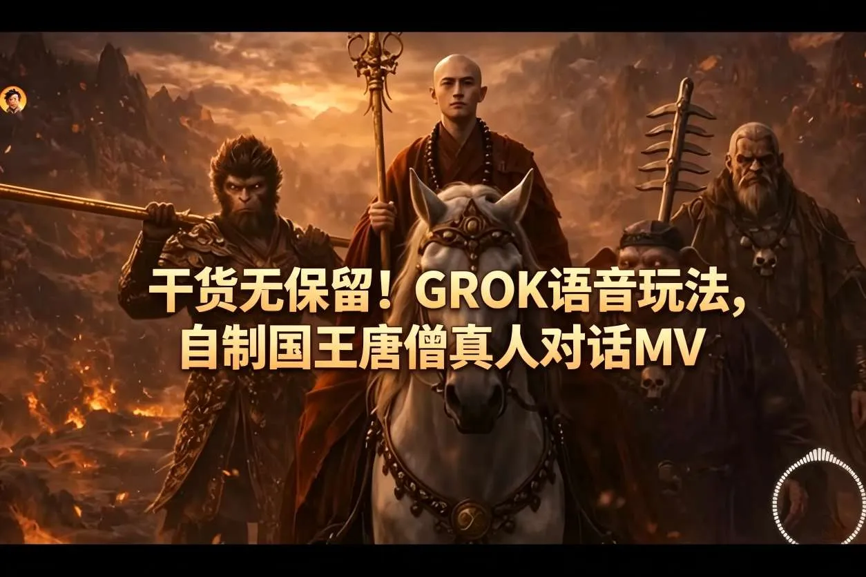干货无保留！GROK语音玩法，自制国王唐僧真人对话MV-33资源网