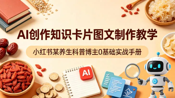 AI创作知识卡片图文制作教学，小红书某养生科普博主0基础实战手册-33资源网